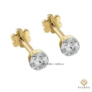 Invisible Set 10K Gold Round Moissanite labret Stud piercing Stud For Girl baarb
