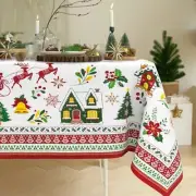 Christmas Tablecloth Rectangle Table Cloth 60 x 120 Oblong 60 x 120 IN Red01