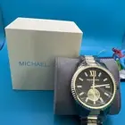 Michael Kors Lexington Mens Dress Watch, Two-Tone Black & Gold Stainless Steel