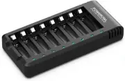 POWEROWL 8 Bay AA AAA Battery Charger, USB High-Speed Charging, Independent...
