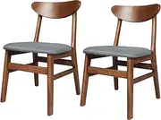 [Levede] Dining Chairs, Set of 2 Reading Seating, Soft Fabric Kitchen Chairs, Home Furniture for Dining Room, Living Room, Cafe, Courtyard (44cm Seat Height, Walnut Brown)