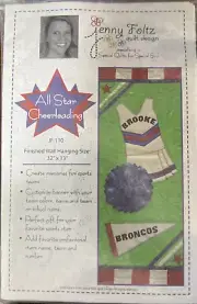 All Star Cheerleading quilted applique wall hanging pattern with fabric