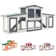 Outdoor Large Rabbit Hutch Bunny House Pet Cage Animal Enclosure Wood vidaXL