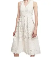 Ann Taylor $198 Women 12 P Ivory White MIDI Lace Lovers Boho Sleeveless Dress