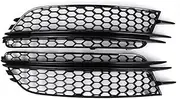 2Pcs Car Honeycomb Mesh Fog Light Lamp Grille Grill Cover Compatible For A6 C7 Sedan/Avant Standard 2012 2013 2014 2015 4G0807681 4G0807682(Gloss Black)