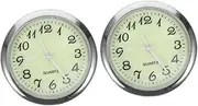Mobestech 2pcs Car Clock Truck Clock Cars Auto Stick on Clock Small Controlled Clock Car Stick on Clock Car Dash Clock Car Dashboard Clock Battery Clock Tiny Clock Metal Silver