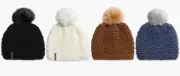 TURTLE FUR Snowfall Faux Fur Pom Knit Beanie