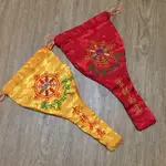 手搖轉經輪收納袋錦緞刺繡吉祥如意佈袋套