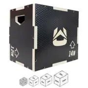 Ultrafitness 3-in-1 Wooden Plyo Box, Non-Slip Plyometric Jump Box for Home Gy...