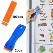 2X Scraper & 100 Pcs Plastic Scraper Razor Blades Auto Decals Stickers