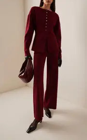 [BIRROT] Exclusive Lay2 Bonded Crepe Straight-Leg Pants
