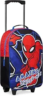 [Marvel] Kids Suitcase - Foldable Trolley Bag 47 x 30cm, 2 Wheels Extendable Handle - Boys Gifts, Multicolor Spiderman, One Size, Cabin Bag
