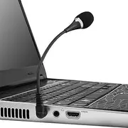 Mini 3.5mm Notebook Microphone, Flexible 3.55mm Plug External Microphone Speaker Mic for Android and Windows Smartphones PC Laptop(Black) 2pc