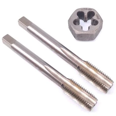 HSS 7/16-20 Taper & Plug Tap & 7/16-20 Hexagon Die Thread Right Hand Set