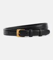 [The Row] The Row Slim leather belt Inch 35.5 black