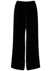 Totême Wide-leg Velvet Trousers - Black - 38 (UK10 / S) 38 (UK10 / S)