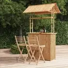 3 Piece Bar Set Bamboo Outdoor Furniture Patio Dining Set Garden Bar Table 41741