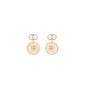 French Retro Vintage Pearl Earrings Hollow Circle High-end Needle Design