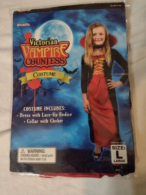 Kangaroo Victorian Vampire Countess Halloween Costume Youth Size Large 12-14 NIP