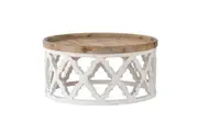 DA Lattice Shabby Chic Round Coffee Table