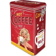 Nostalgic Art 17.5cm/1.3L Clip Top Tin Metal Container Storage Hot Coffee Now