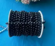 1/4" Half Round Flatback Imitation Pearl Beads Chain Sewing Trim black 12 yards