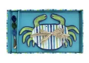Mud Pie Large Ceramic Crab Cheese Tray and Spreader