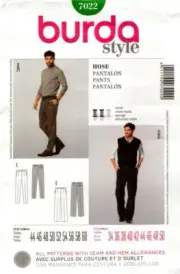 Burda Sewing Pattern 7022 Burda Style Mens Pants Size EUR 44-60 US 34-50