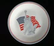 Vtg Corelle Corning Statue of Liberty American Flag Dinner Plate 1991