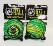 2 Franklin Sports Street Hockey Ball - Glow in The Dark - NHL