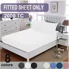 Fitted Sheet 2000TC Breathable 36CM Deep Pocket King/Queen/Double/King Single