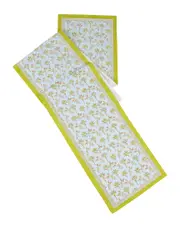 Tiramisu Tropical Opulence Block Print Cotton Table Runner