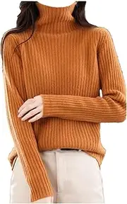[Hamthuit] Women High Neck Drawstring Sweater for Women's Long Sleeved Warm Pullover Loose Solid Knit Sweater