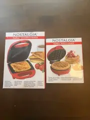 Nostalgia My Mini Sandwich And Waffle Maker Lot Red Brand New In Box