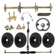 810mm Rear Axle +4.10-6" Wheels+Steering +Brake+420 sprocket Go Kart Drift Cart