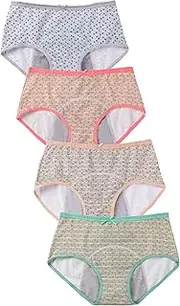 [HELLOVE] Women's Floral Hipster Period Panties Cotton Menstrual Leak Proof Briefs