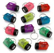 12 Mini Flashlight Keychains 1.5" Pack Assorted Neon Colors Wedding Party Bulk