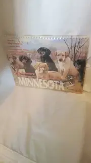 Ron Schara's Vtg 2004 Outdoor Information Calendar Labradors Wolves Fish Fowl