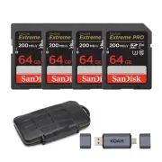 SanDisk 64GB Extreme PRO HS-I SDXC Memory Card with Case and Reader Bundle