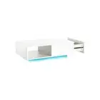 Coffee Table Led High Gloss Storage Drawer White