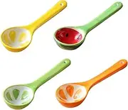 MAGICLULU 4Pcs Creative Ceramic Spoons Funny Stirring Spoons for Tea Ice and Desserts Kitchen Tableware for Home Restaurant and Cafe Use Watermelon Lemon