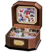 Bradford Exchange Rudolph The Red-Nosed Reindeer Music Box 3D North Pole Scene
