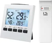 Digital Wirel Indoor/Thermometer Hygrometer ℃/℉ Tempe ure H dity Meter with Max Min Value Display Transmitter White