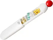 Pill Container - Daily Pill Box Storage Container | Portable Dispenser with Compartments, Pull-Out Holder for Supplements 3 Times a Day, Travel Accessories