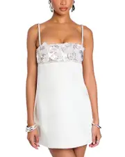 Retrofete Lark Sequin Floral Mini Dress