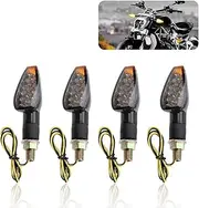 4PCS Motorcycle Turn Signals - 14LED 12V Bright Amber Lamp Motorcycle Blinkers - Front/Rear Universal Motorcycle Turn Signal Light Compatible with Yamaha Kawasaki Honda