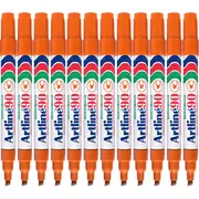 Artline 90 Permanent Marker Chisel Tip 2-5mm Orange Box 12