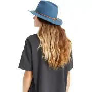 BRIXTON Wesley Wool Fedora Hat Adjustable Blue NWT