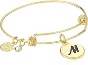 [Halos & Glories] Initial M Shiny Gold Bangle Bracelet