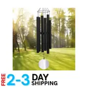 Black Outdoor Wind Chimes, 6-Tube Memorial Gift for Mother & Sympathy Occasions